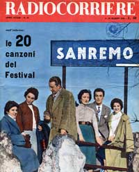Festival di Sanremo, copertina Radiocorriere n.10, 1956. anno 1956