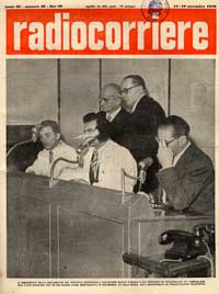 Il Presidente della Repubblica Luigi Einaudi in visita a Radio Torino, copertina Radiocorriere n.46, 1949 anno 1949