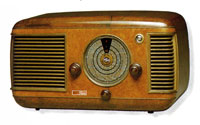 Radioricevitore Imca, altoparlante magnetodinamico, scala parlante a specchio, 1949