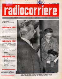 Sandro Ruffini, Rina Morelli e Giorgio De Lullo copertina Radiocorriere n.49, 1950 anno 1950