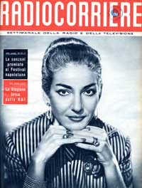 Maria Meneghini Callas, copertina Radiocorriere n.26, 1955 anno 1955