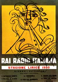 Manifesto di L. Spazzapan per la stagione lirica della RAI (1950)